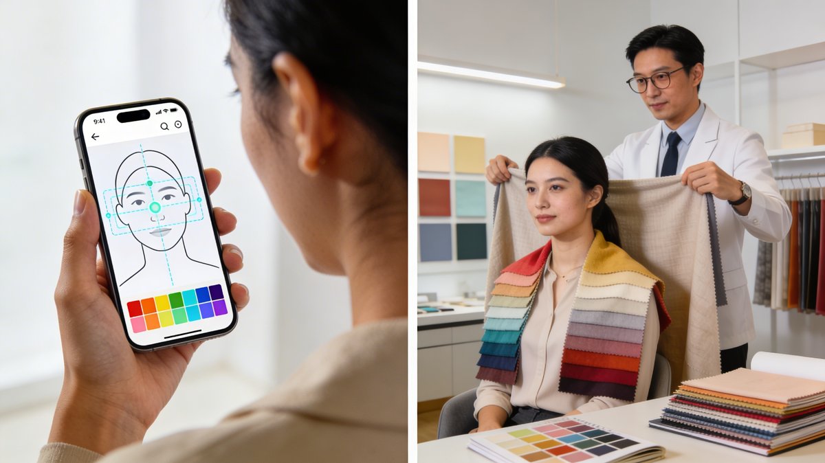 Comparaison de la précision entre test IA gratuit et consultation professionnelle de colorimétrie